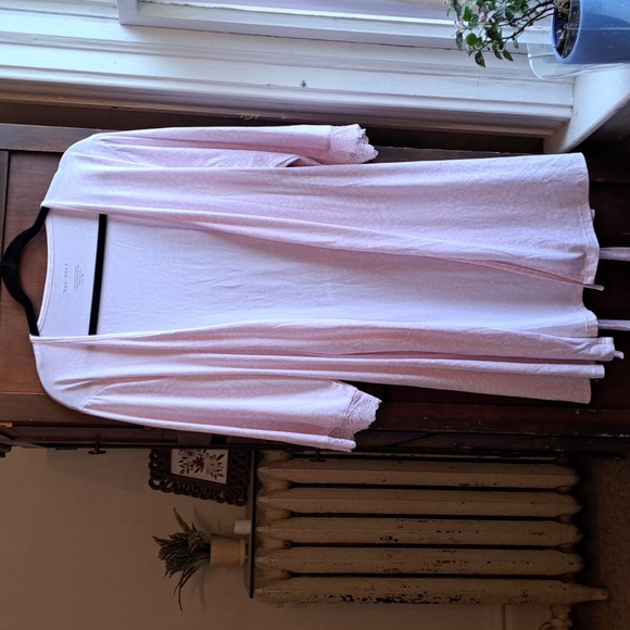 Rae Dunn size L light pink and white animal print w lace robe - Picture 8 of 8